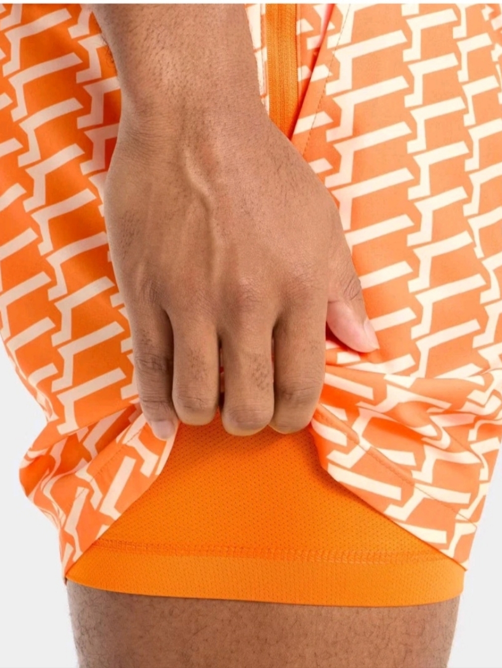 Goodfellow & Co Men's 5" Swim Trunks with Boxer Brief Liner, XL - Orange - Picture 4 of 9
